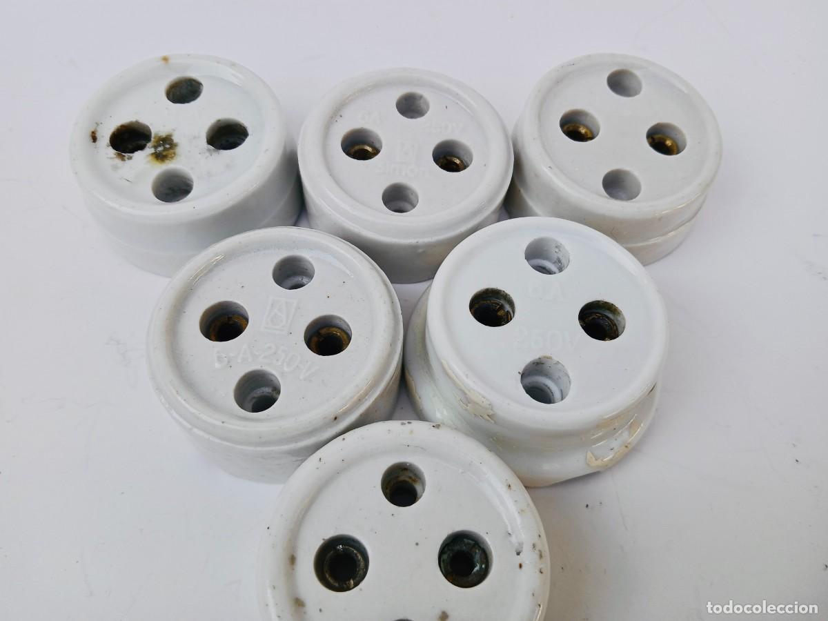 Vintage: ENCHUFES DE PORCELANA DE PARED ANTIGUA TOMA DE CORRIENTE DE PORCELANA CONECTOR ANTIGUO