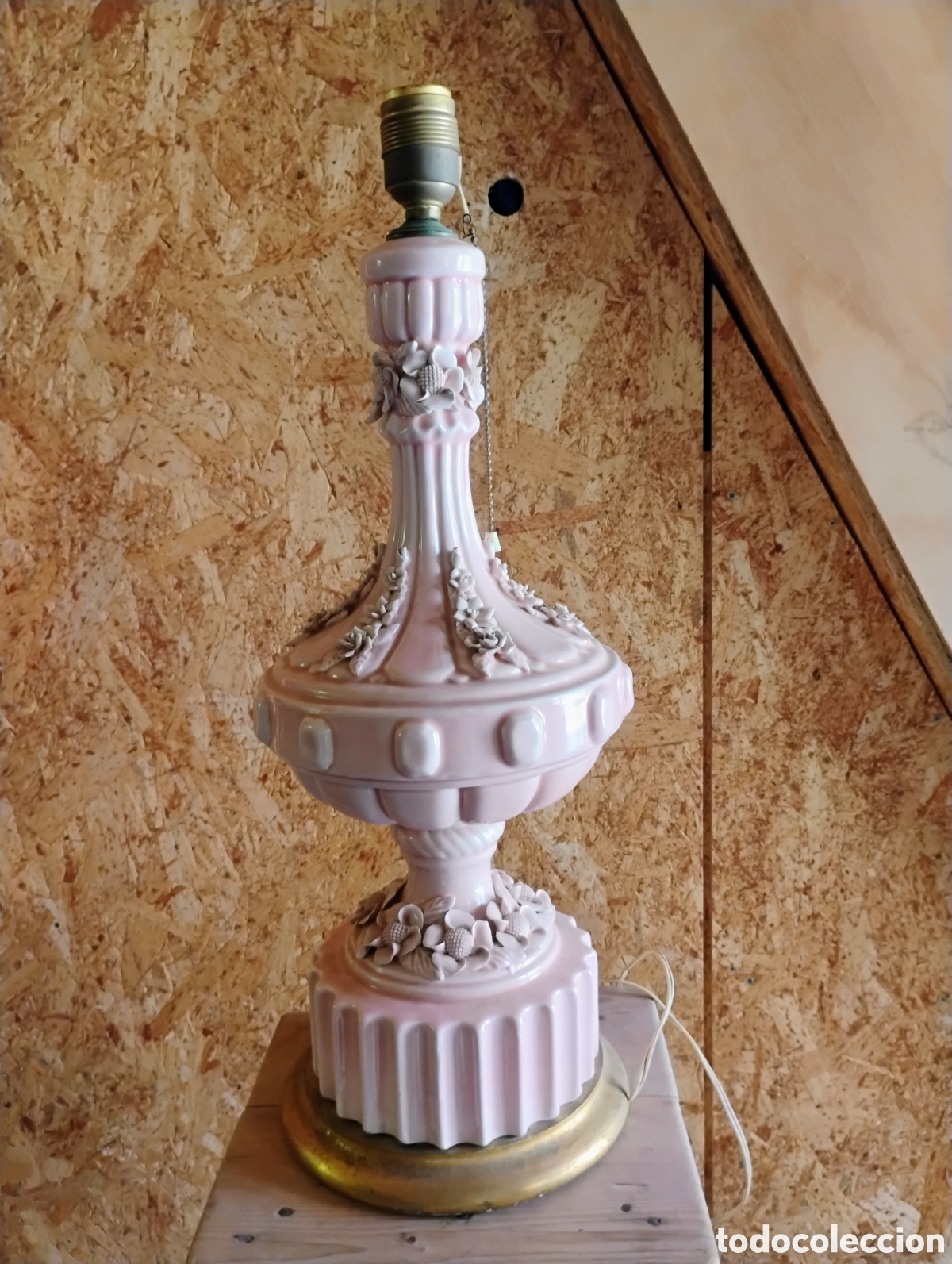 Vintage: L&aacute;mpara cer&aacute;mica Manises