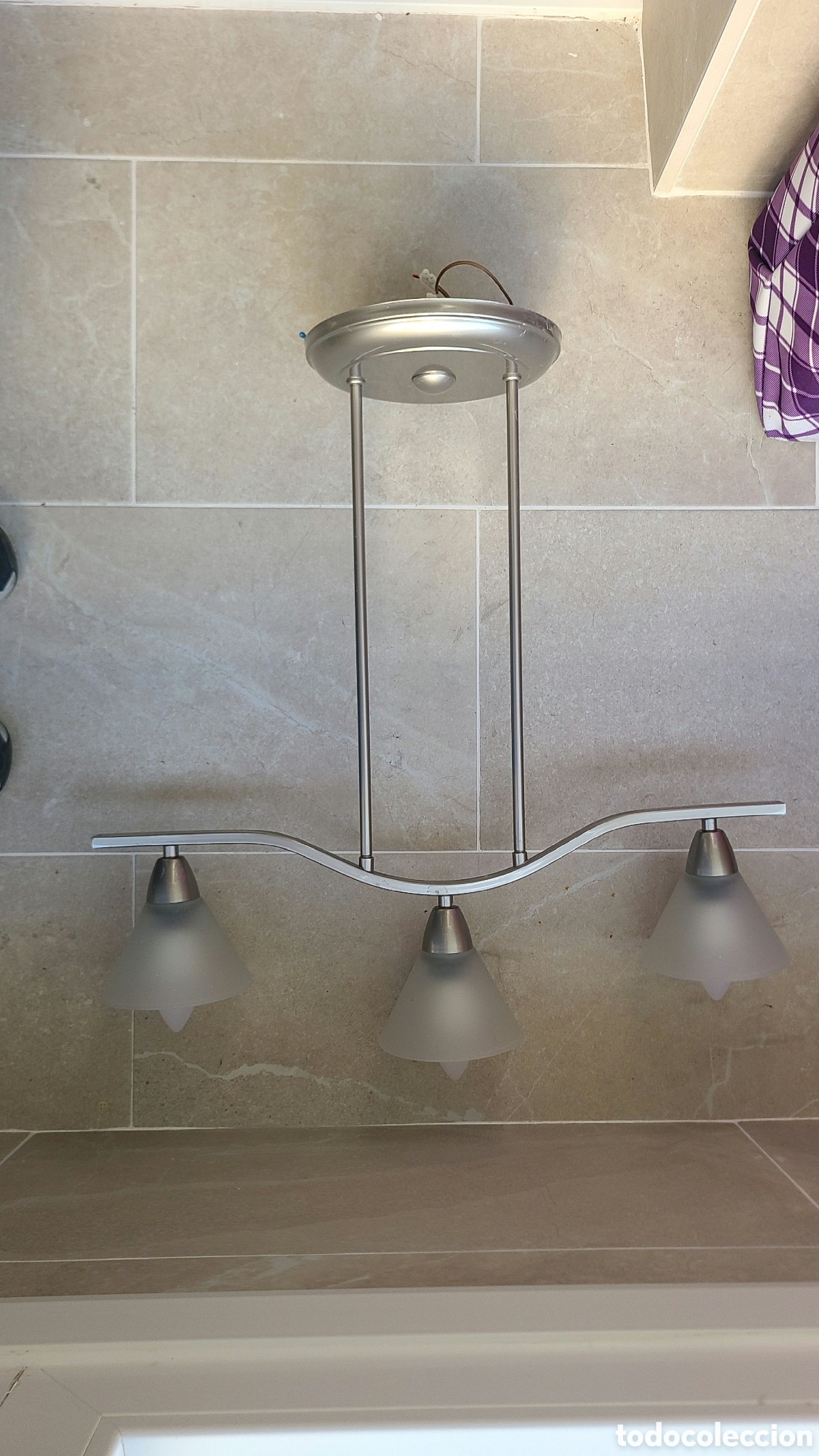 Vintage: L&aacute;mpara de 3 luces para colgar