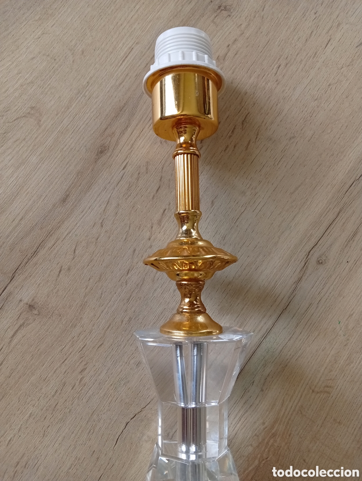 Vintage: Preciosa lampara decorativa de sobremesa vintage de cristal de Roca
