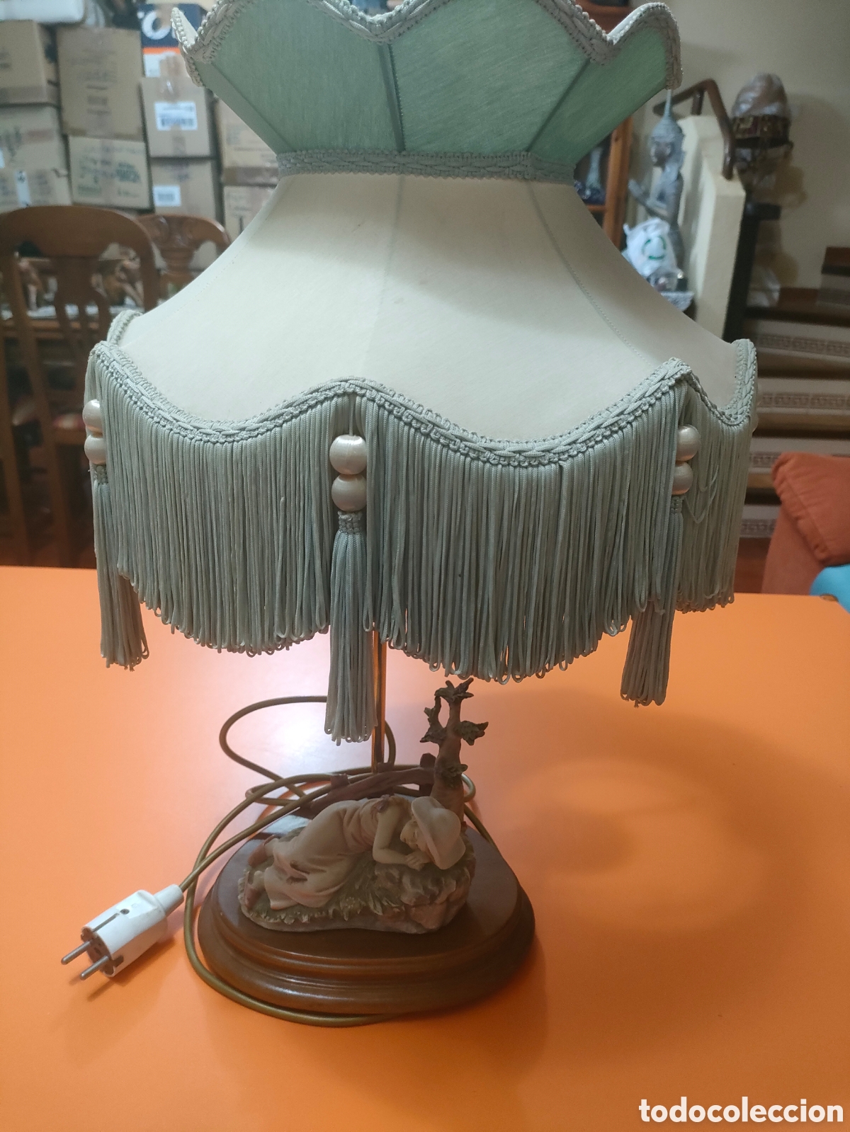 Vintage: Lampara a&ntilde;os 60, fabricada por Claudio viv&iacute;an para capodimonte