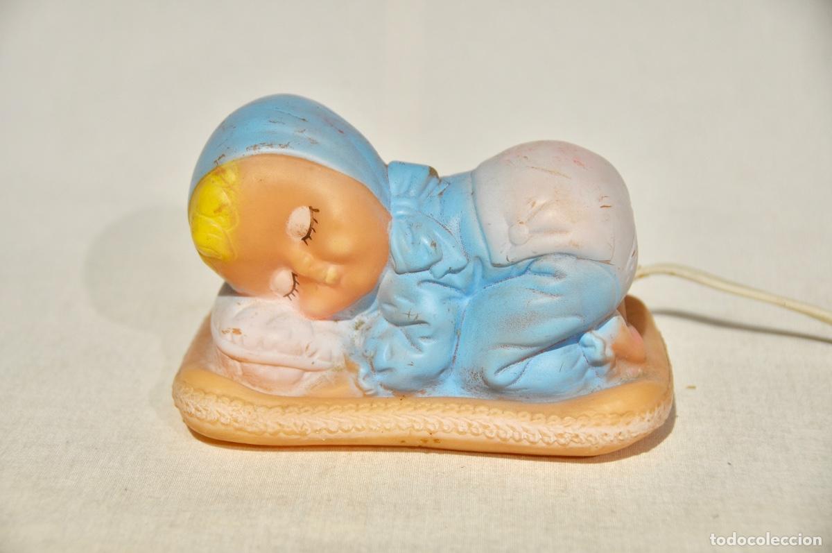 Vintage: L&aacute;mpara mesilla ni&ntilde;o azul - Foto 6