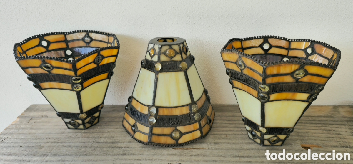 Vintage: 3 tulipas estilo Tiffany - Foto 11