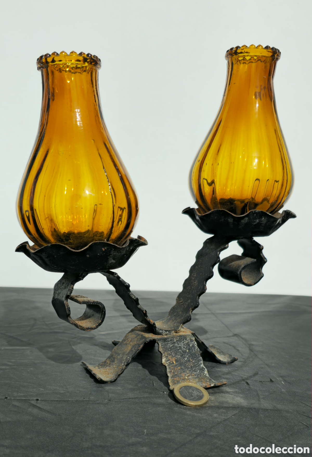 Vintage: Candelero Doble forja