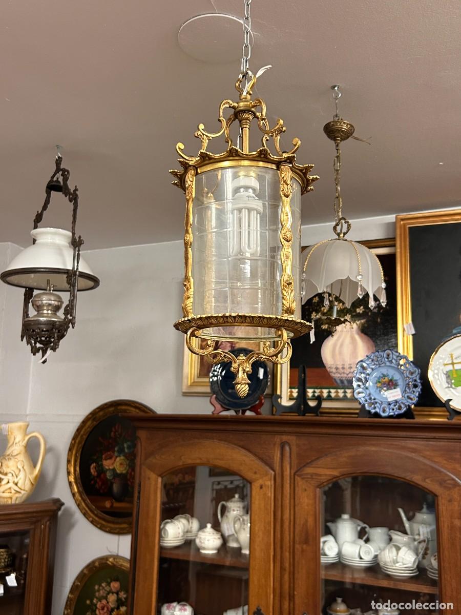 Vintage: L&aacute;mpara de techo bronce Farol