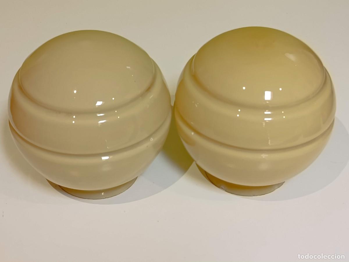 Vintage: Globos para lampara estilo art deco color crema