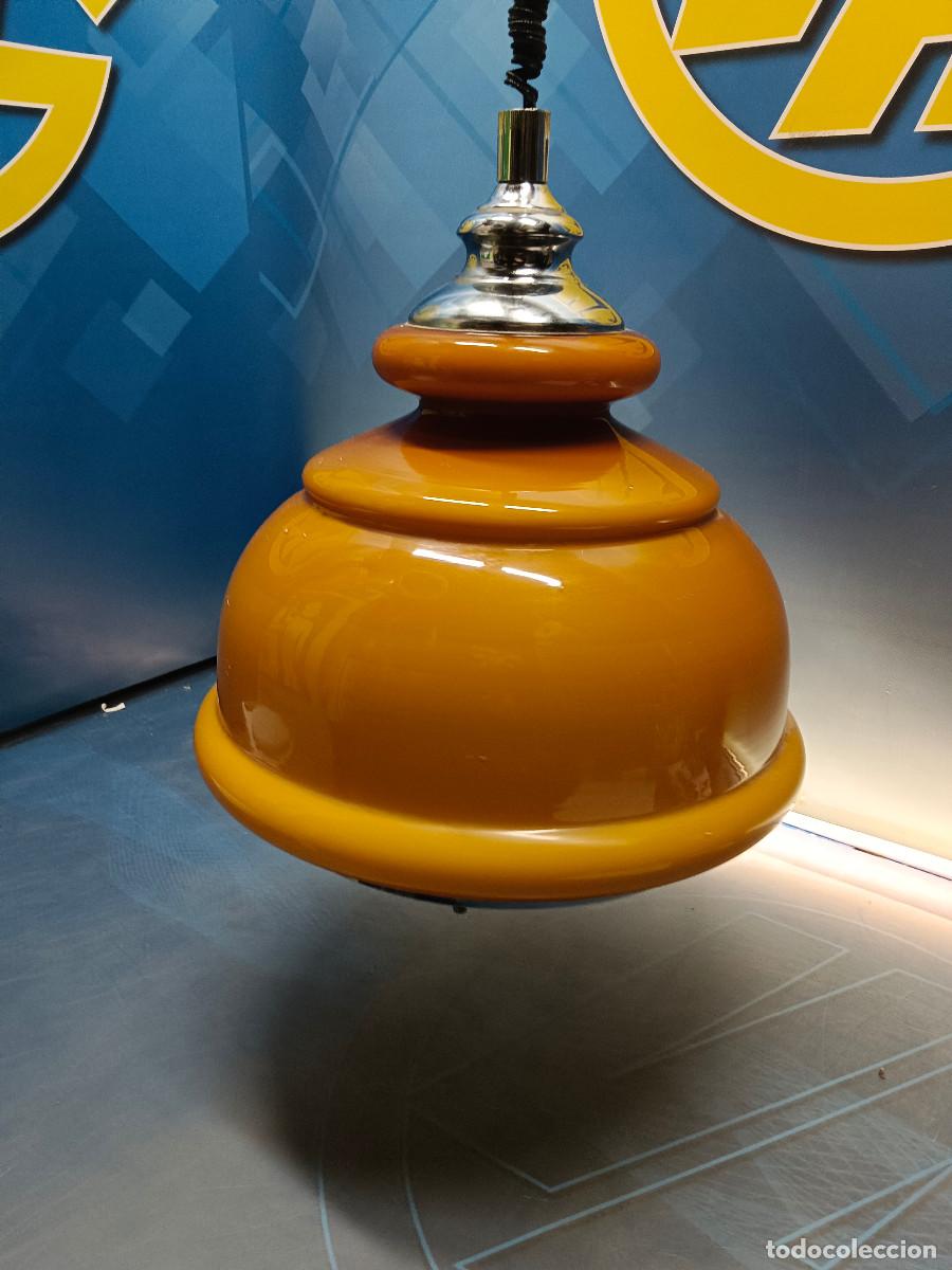 Vintage: Lampara de techo, vintage, Colgante, Opalina Naranja A&ntilde;os 60/70