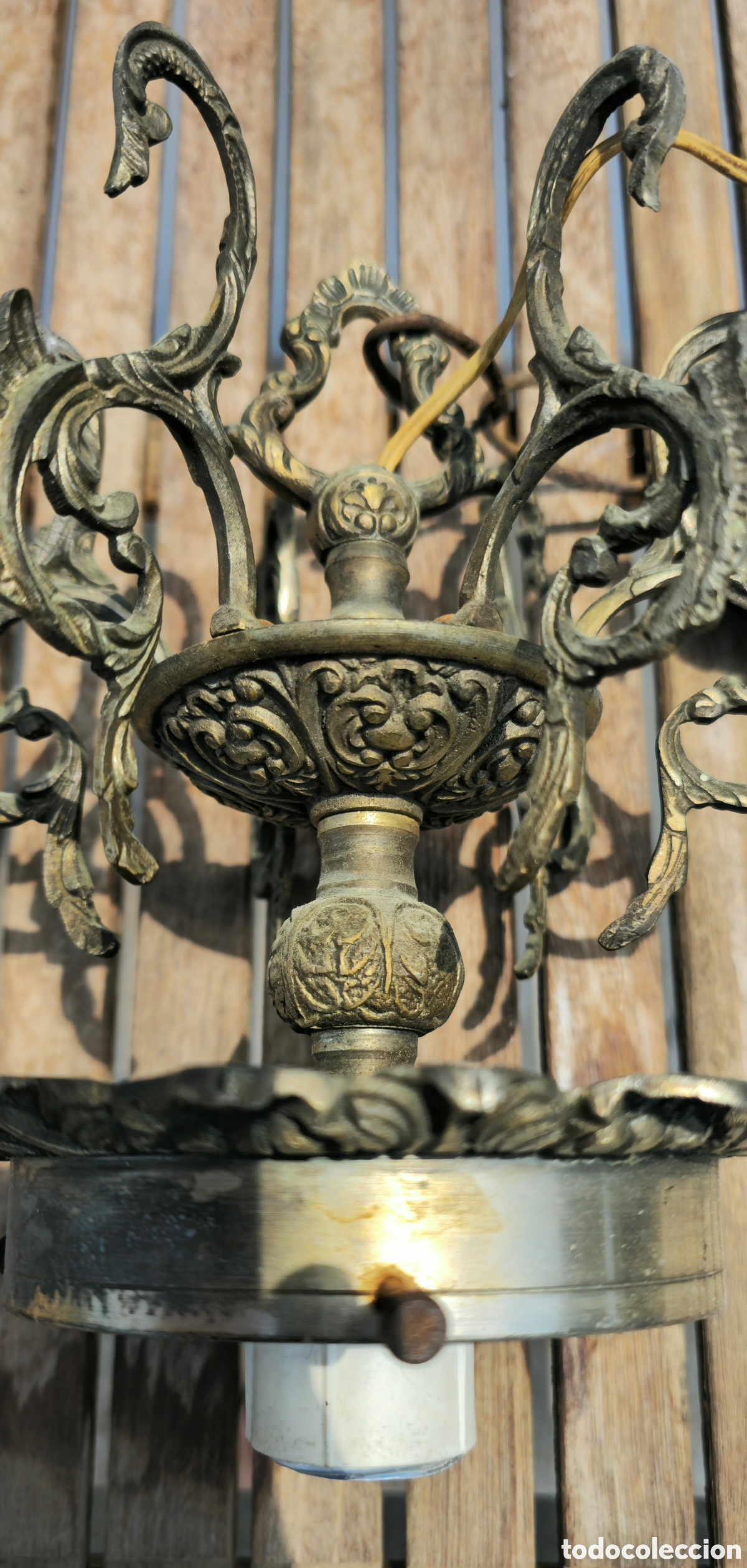 Vintage: Antigua l&aacute;mpara de bronce - Foto 7