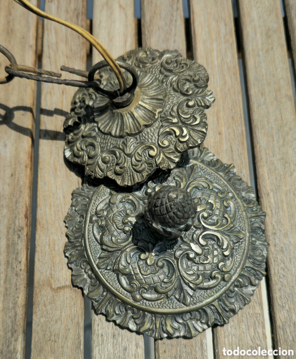 Vintage: Antigua l&aacute;mpara de bronce - Foto 8