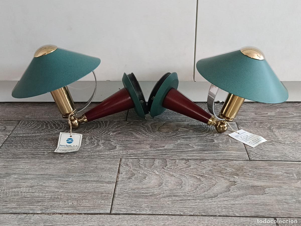 Vintage: Pareja de Apliques pared Vintage A&ntilde;os 70/80 Fabricante Espa&ntilde;ol Forclum Estilo Space Age Retro
