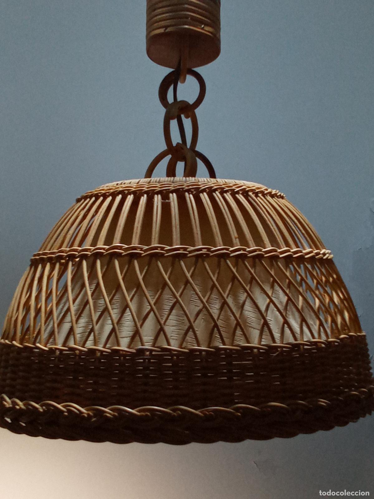 Vintage: L&Aacute;MPARA DE TECHO EN MIMBRE - Foto 3