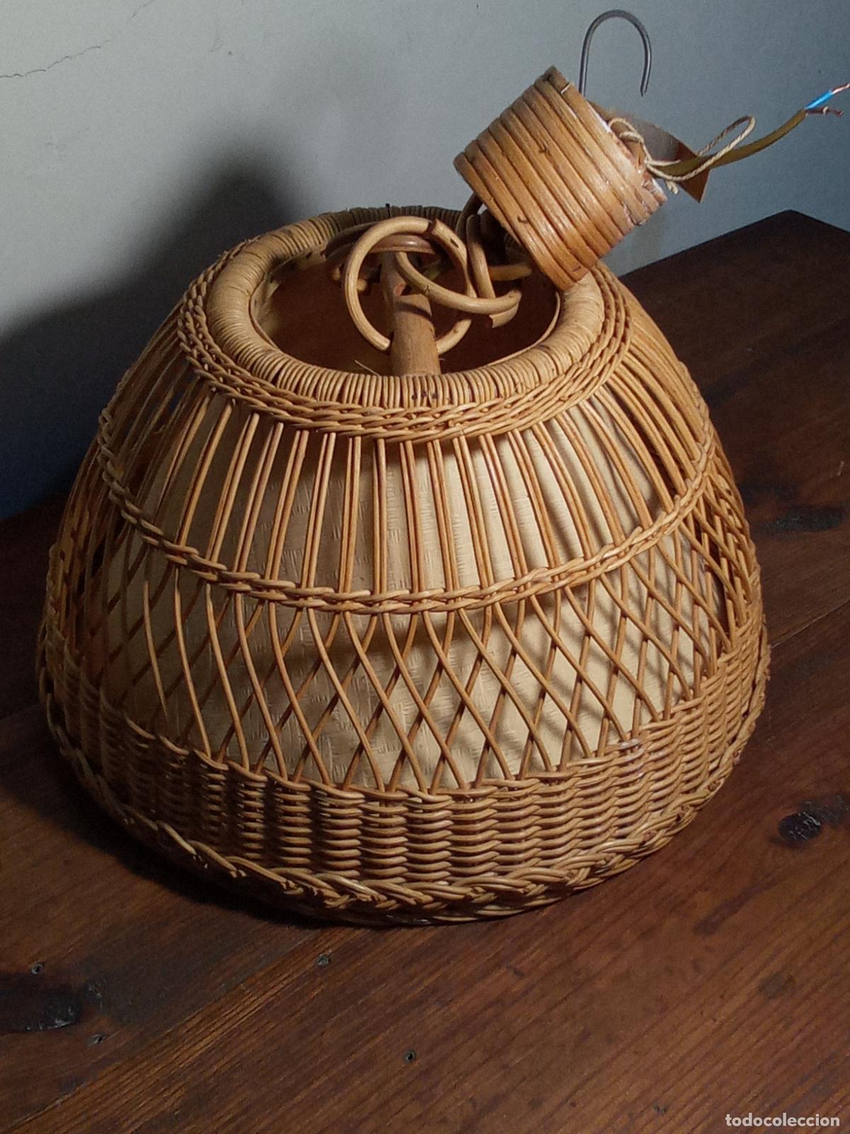 Vintage: L&Aacute;MPARA DE TECHO EN MIMBRE - Foto 4
