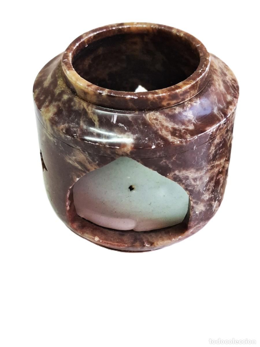 Vintage: L&Aacute;MPARA DE CER&Aacute;MICA AROM&Aacute;TICA Y CANDELABRO - Foto 2