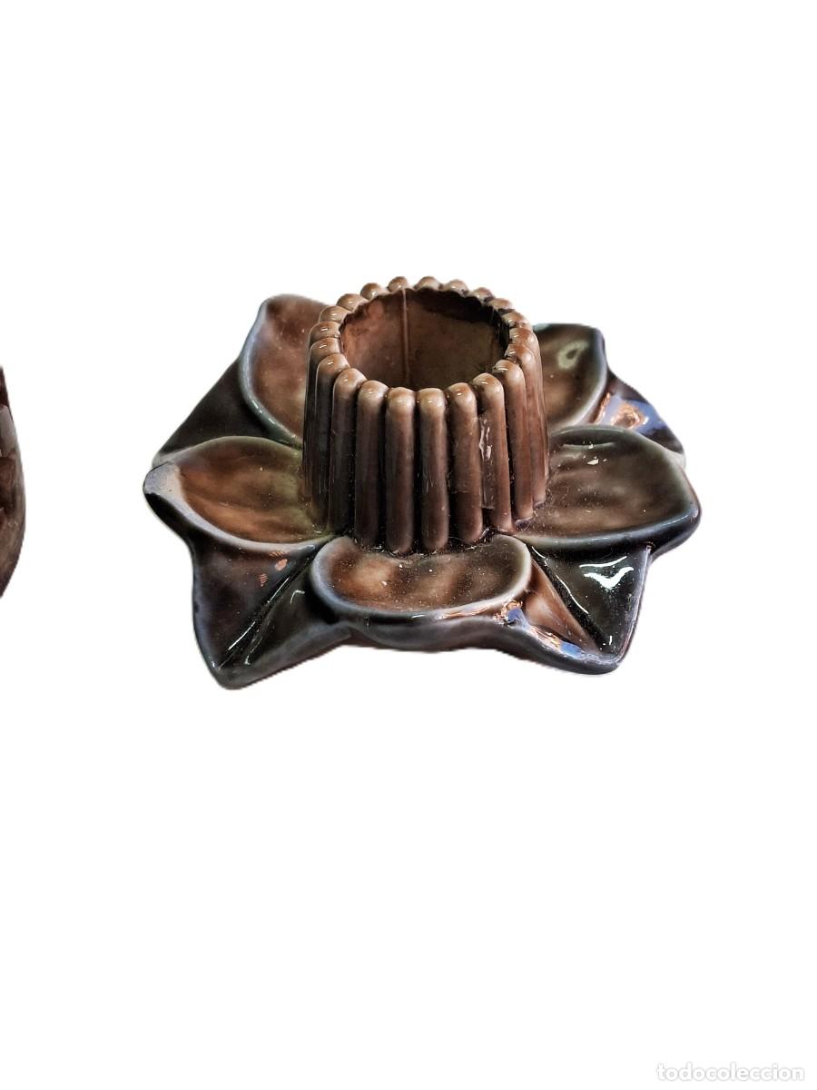 Vintage: L&Aacute;MPARA DE CER&Aacute;MICA AROM&Aacute;TICA Y CANDELABRO - Foto 3