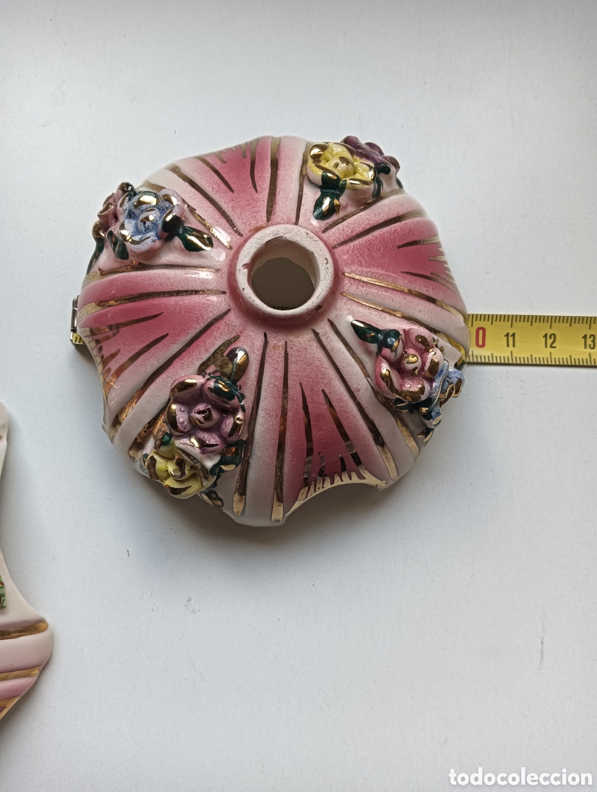 Vintage: Piezas para l&aacute;mpara. Porcelana y oro - Foto 4