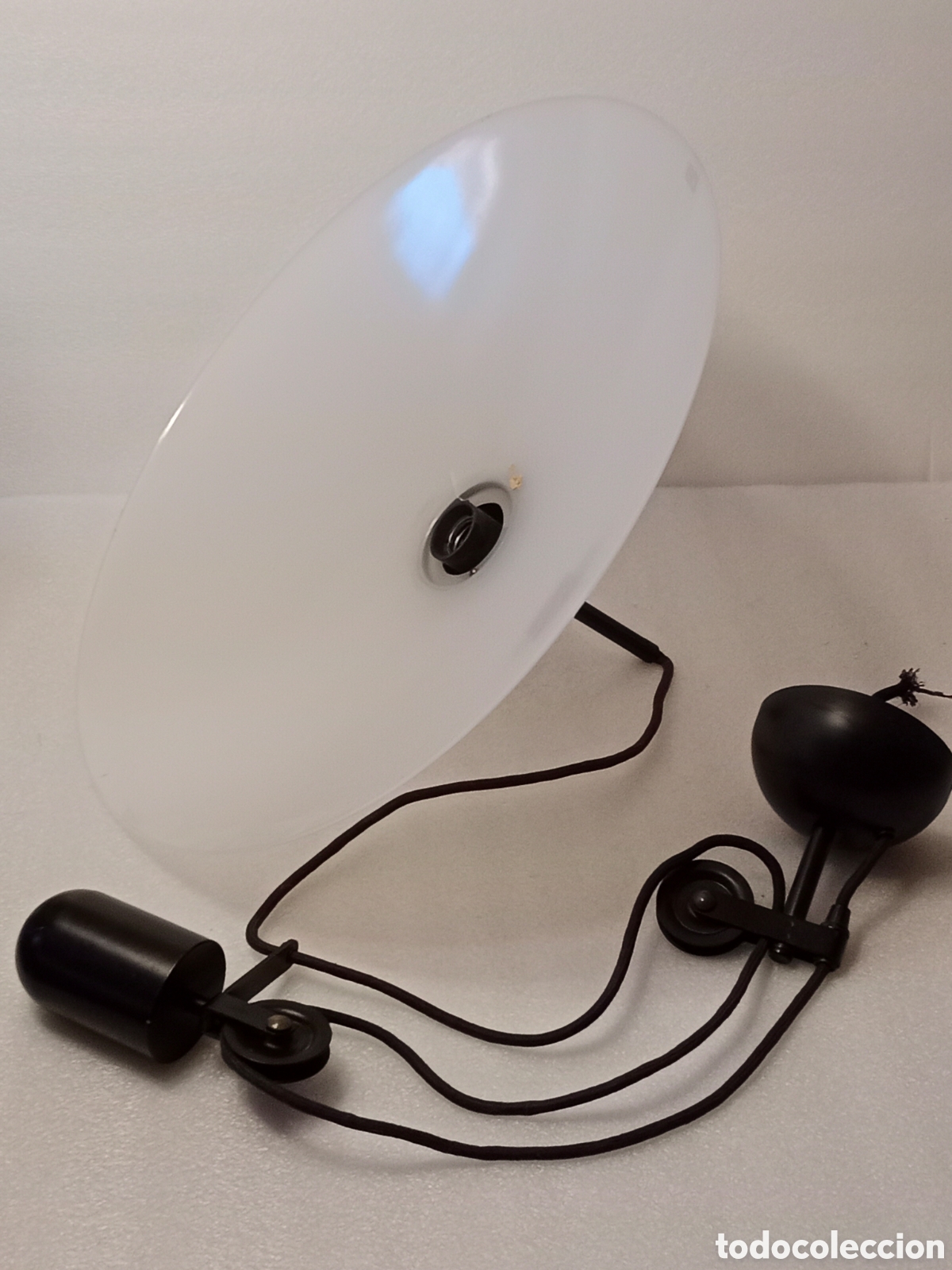 Vintage: Lampara techo metalarte sube baja polea contrapeso postmoderna 80'