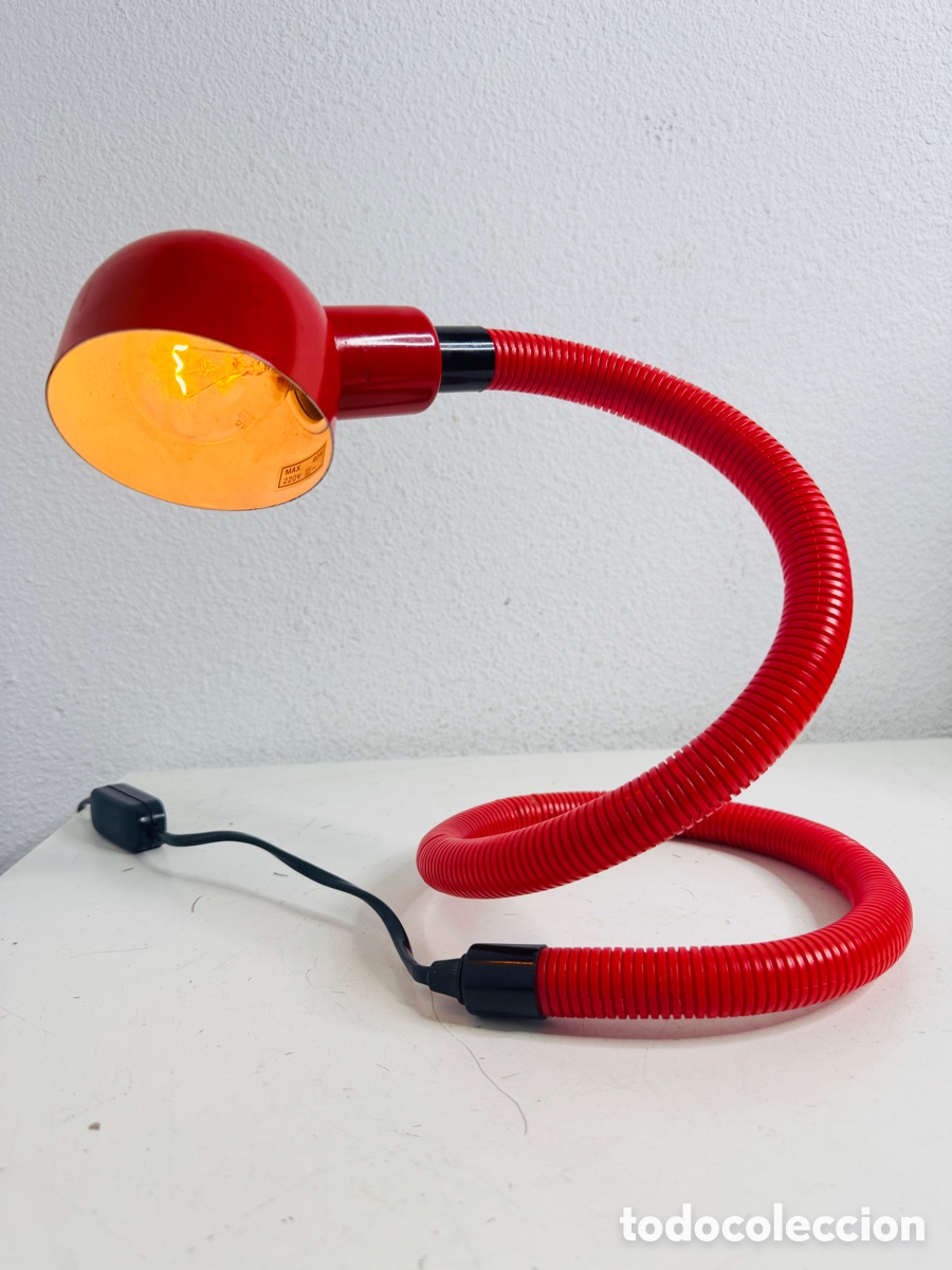 Vintage: Snake Lamp Red Design Pop 1980s - Foto 7