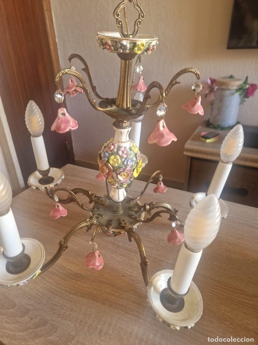 Vintage: L&aacute;mparas de porcelana Capodimonte / Manises - Foto 2