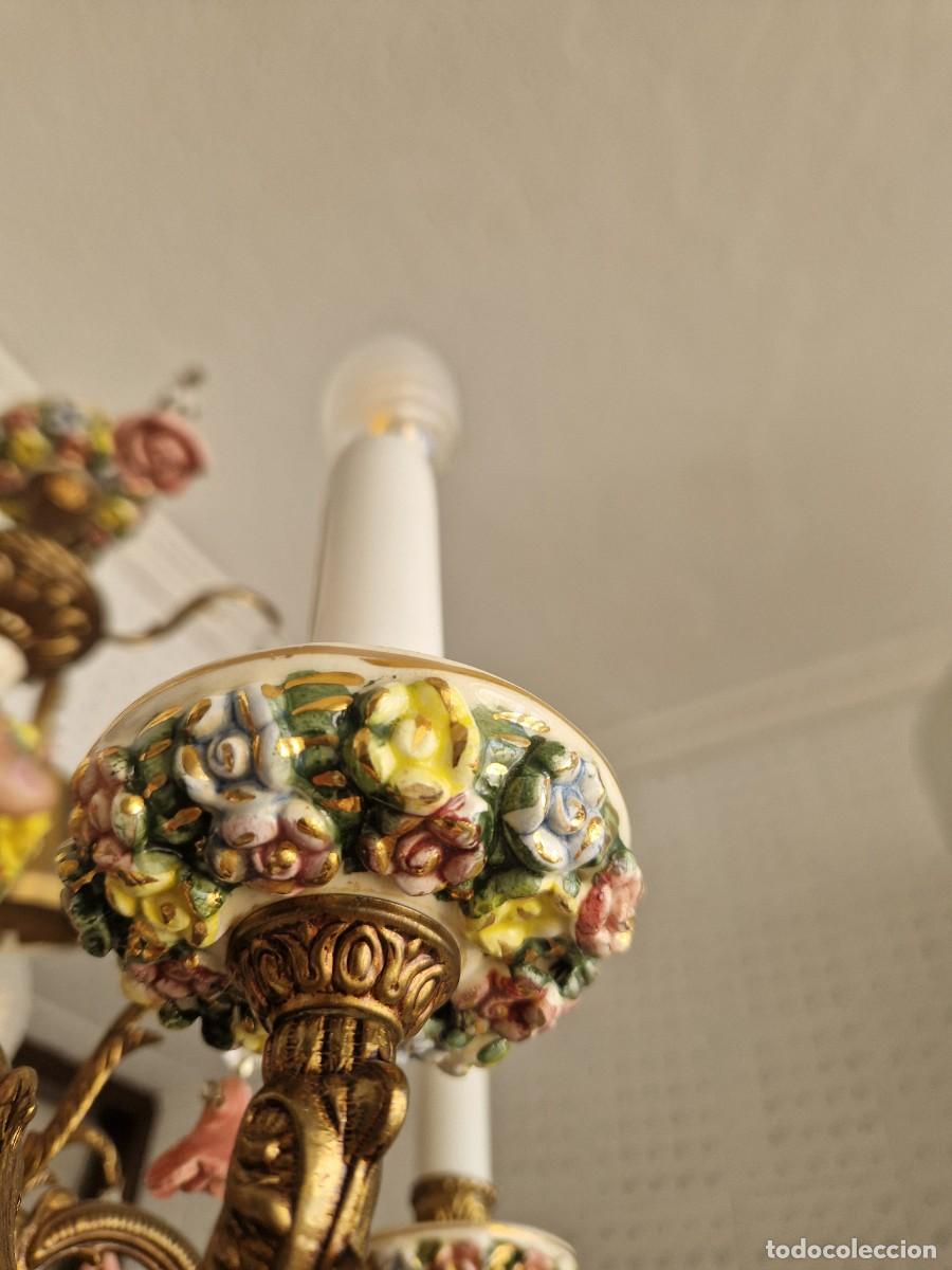 Vintage: L&aacute;mparas de porcelana Capodimonte / Manises - Foto 7