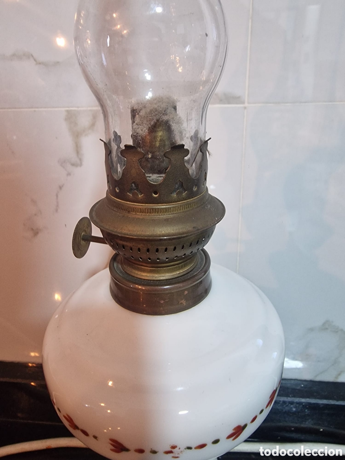 Vintage: Quinque de opalina blanca - Foto 3