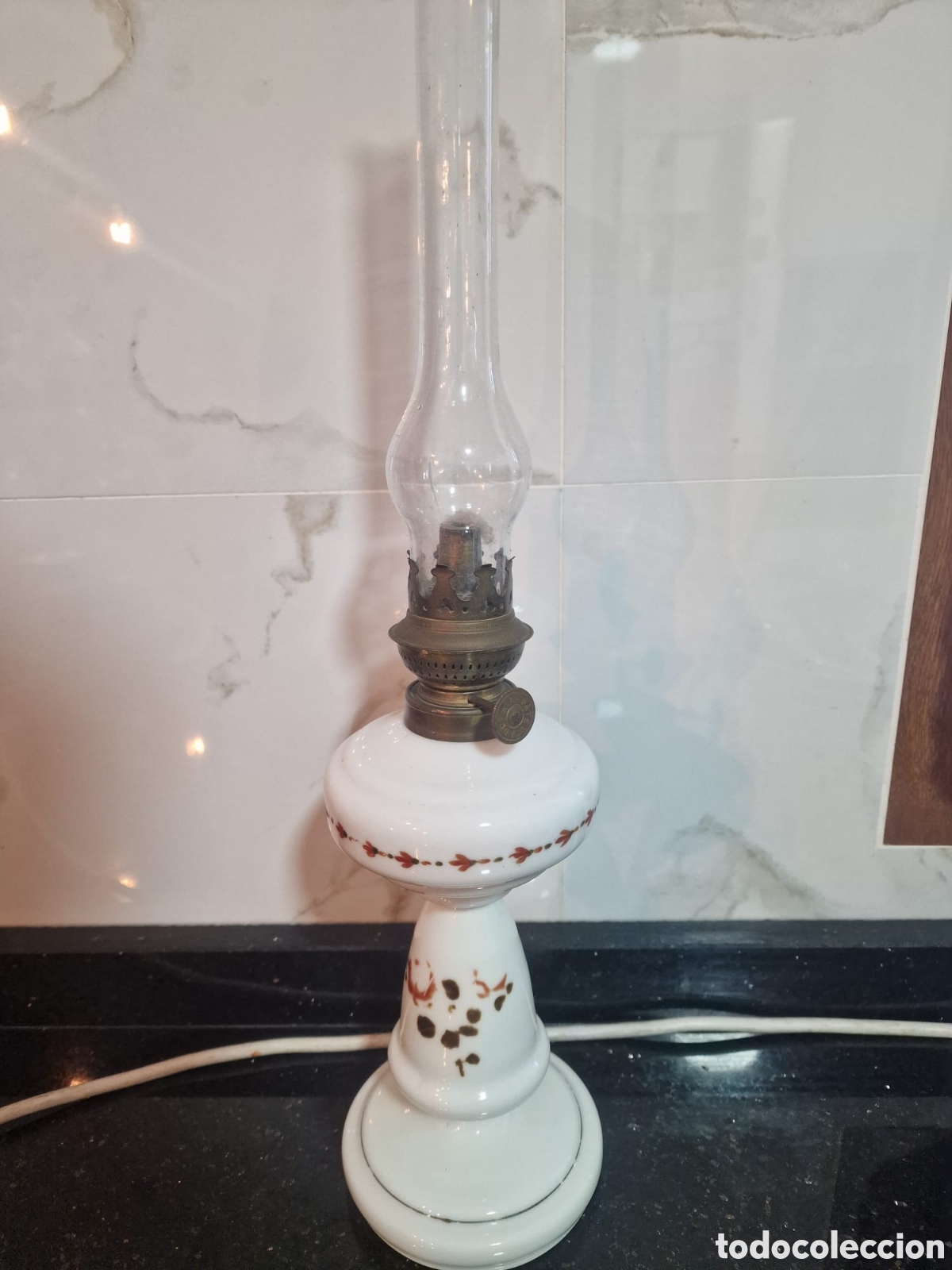 Vintage: Quinque de opalina blanca - Foto 1