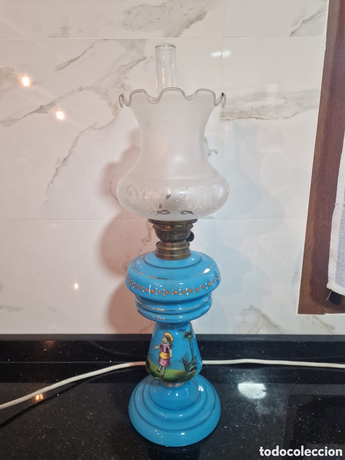 Vintage: Quienque opalina azul - Foto 1