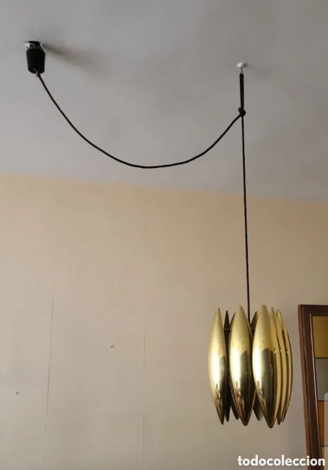 Vintage: L&aacute;mpara Kastor Vintage A&ntilde;os 60 Dorada colgante
