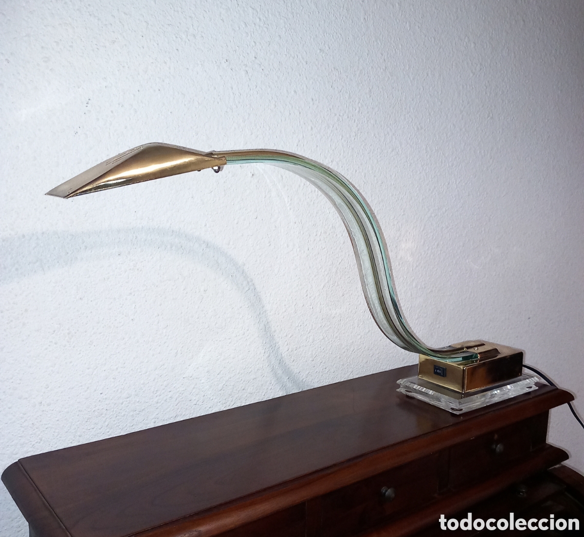 Vintage: LAMPARA de dise&ntilde;o ITALIANA de LUCITE NEO-DECO/modelo COBRA(A&Ntilde;OS 70-80's
