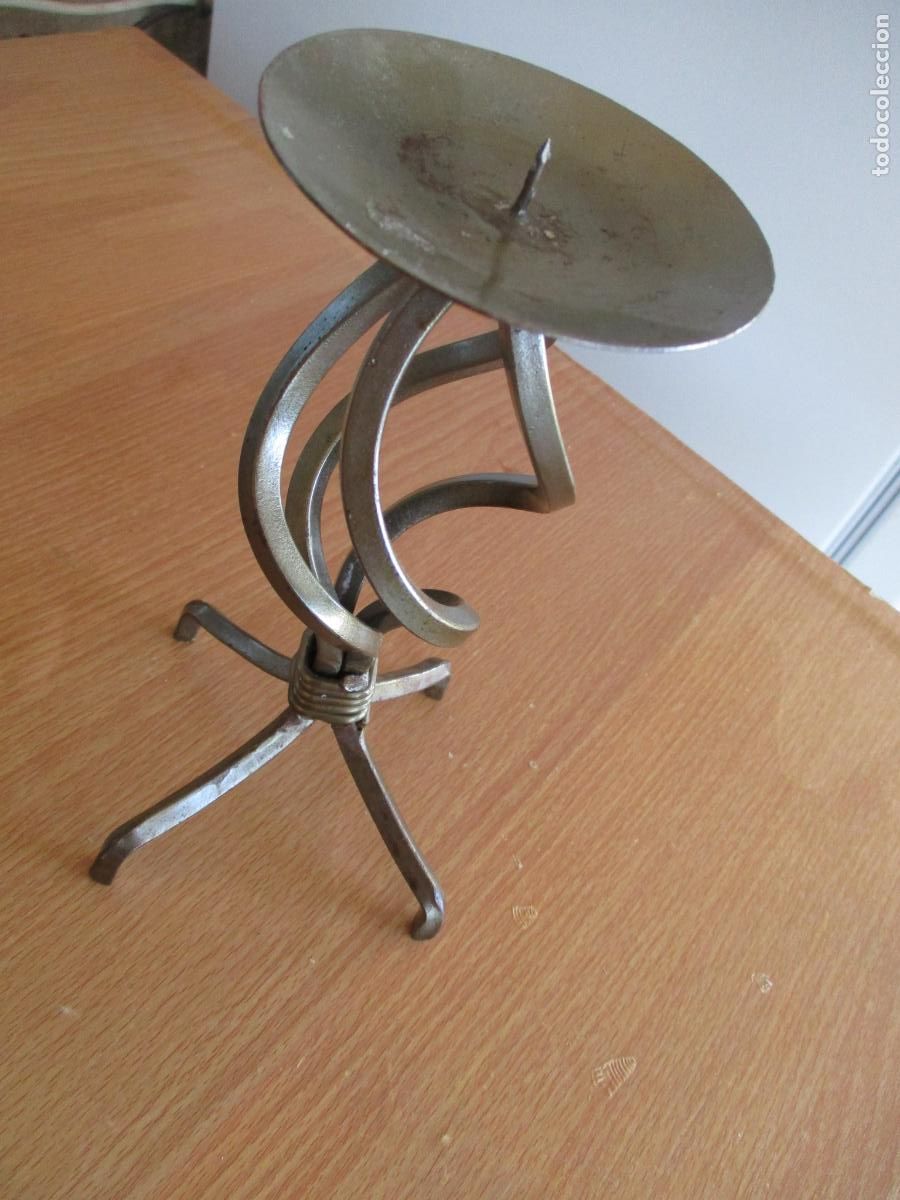 Vintage: CANDELABRO DE ACERO- DE 19 CM.- - Foto 3