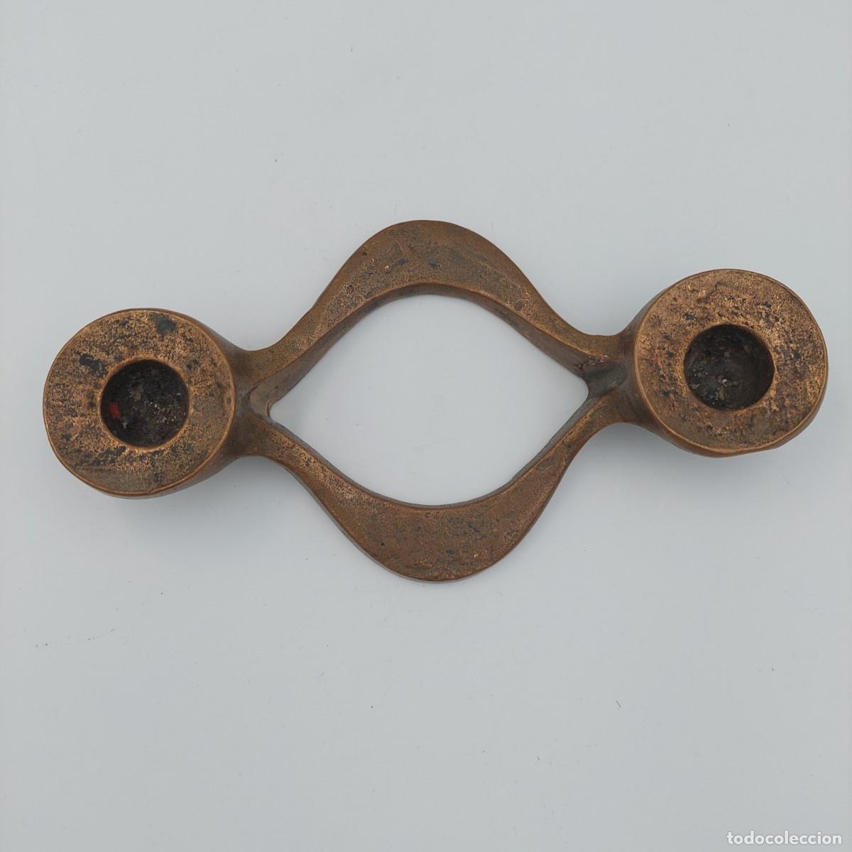 Vintage: Candelabro de bronce brutalista Michael Harjes