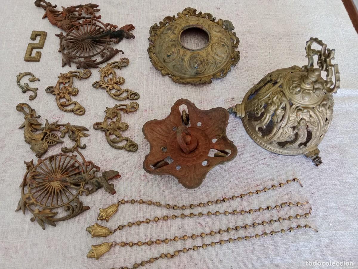 Vintage: Lampara antigua de bronce - Foto 2