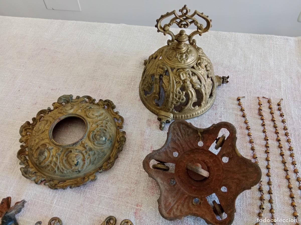 Vintage: Lampara antigua de bronce - Foto 3