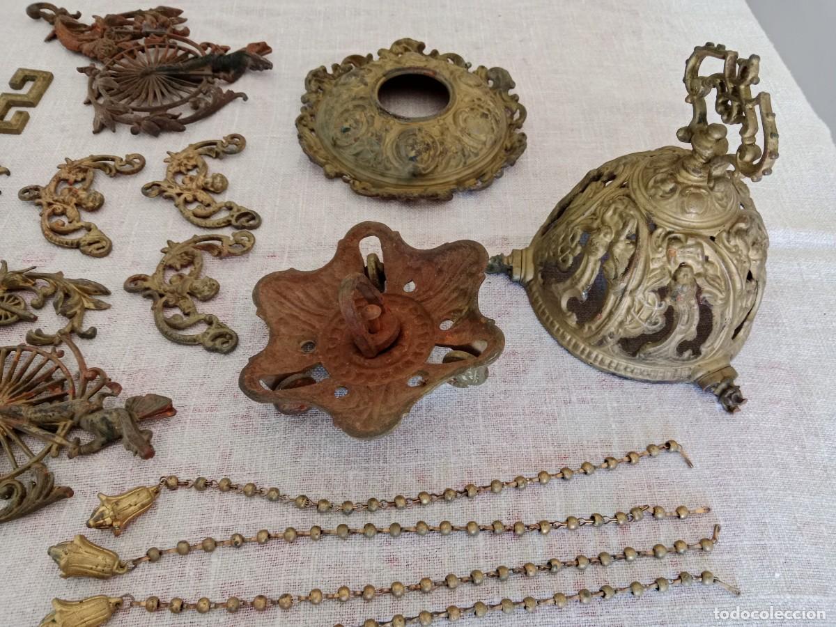 Vintage: Lampara antigua de bronce - Foto 5