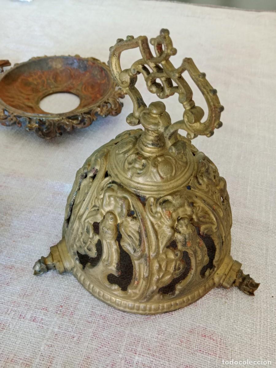 Vintage: Lampara antigua de bronce - Foto 8