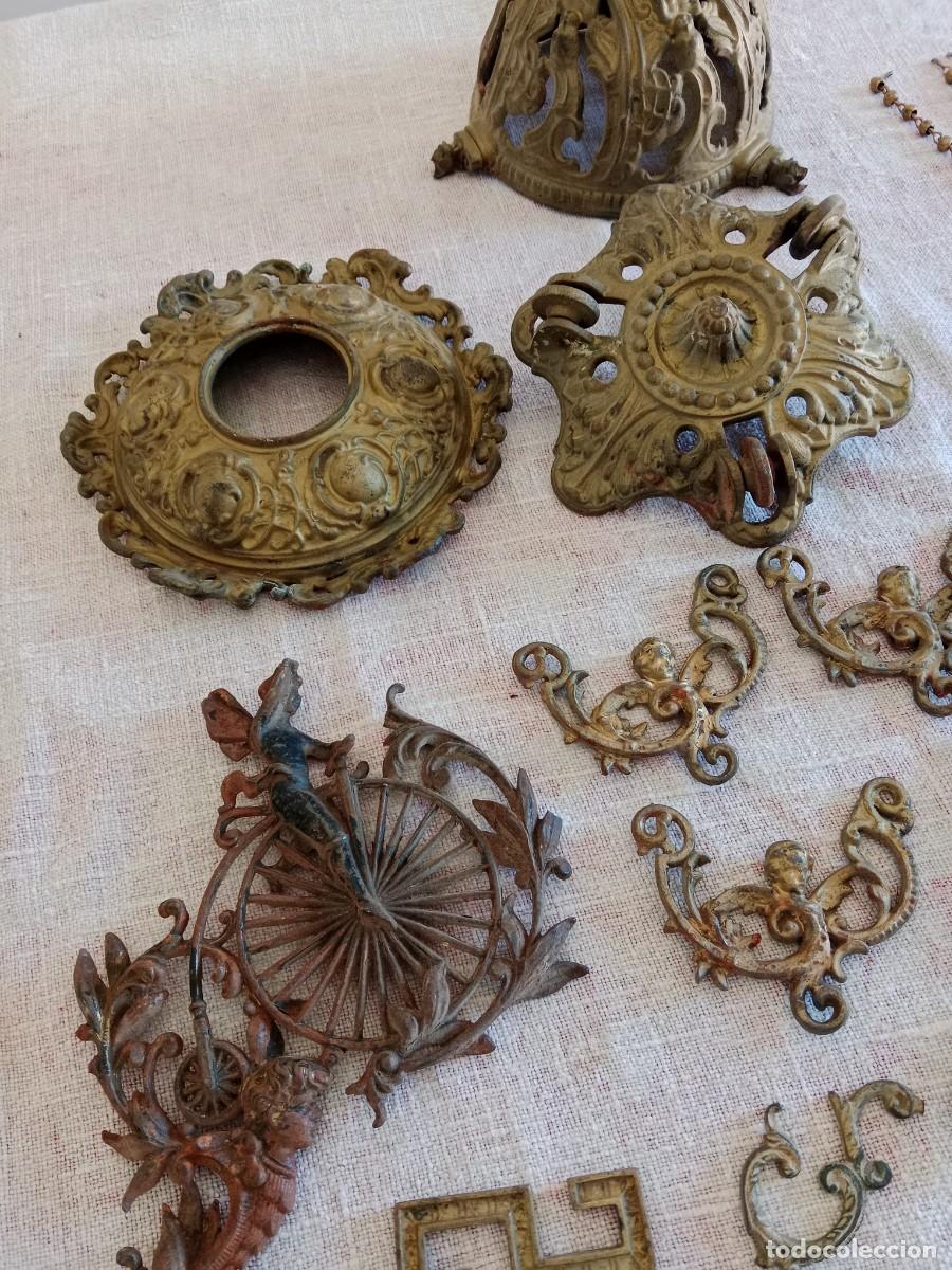 Vintage: Lampara antigua de bronce - Foto 9
