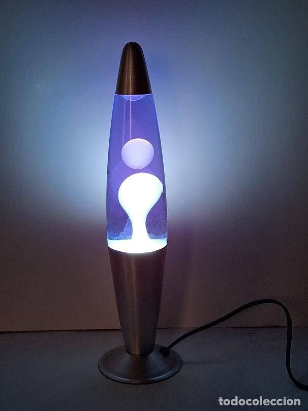 Vintage: L&aacute;mpara Lava Azul Extra Grande 41cm