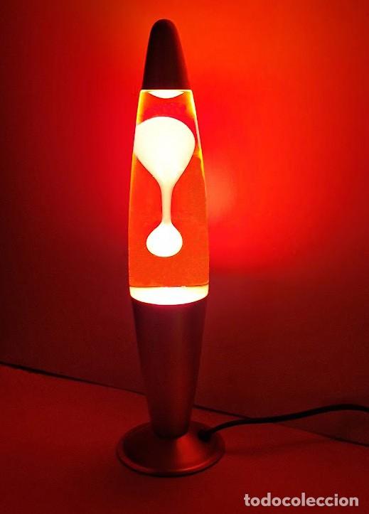 Vintage: L&aacute;mpara Lava Naranja Extra Grande 41cm