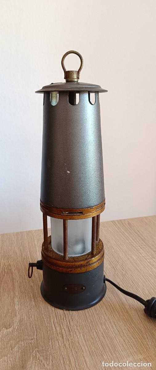 Vintage: L&aacute;mpara Minero Vintage Industrial El&eacute;ctrica 1922 HB - Sobremesa Loft Steampunk