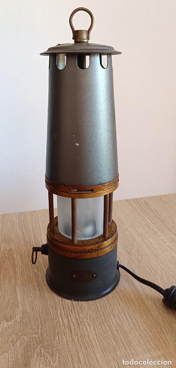 Vintage: L&aacute;mpara Minero Vintage Industrial El&eacute;ctrica 1922 HB - Sobremesa Loft Steampunk
