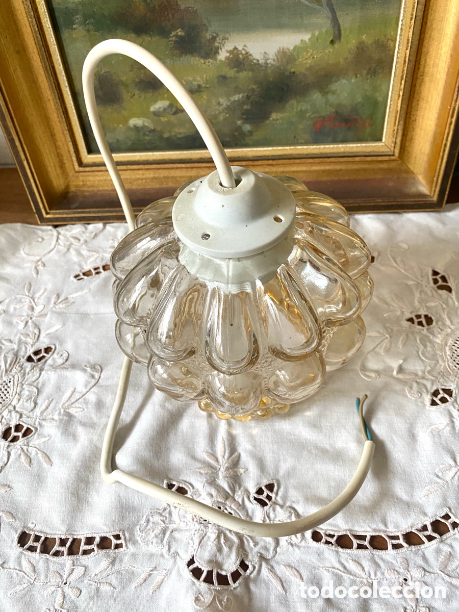 Vintage: L&aacute;mpara vintage de Cristal en relieve - Foto 2
