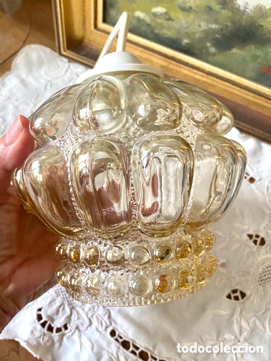 Vintage: L&aacute;mpara vintage de Cristal en relieve - Foto 3