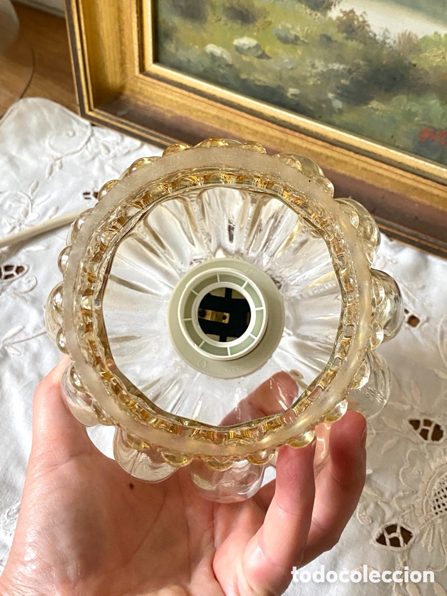 Vintage: L&aacute;mpara vintage de Cristal en relieve - Foto 4