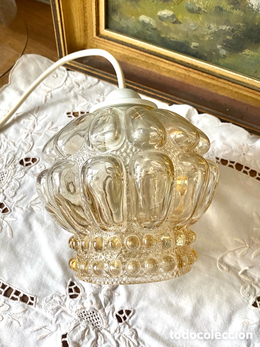 Vintage: L&aacute;mpara vintage de Cristal en relieve - Foto 5