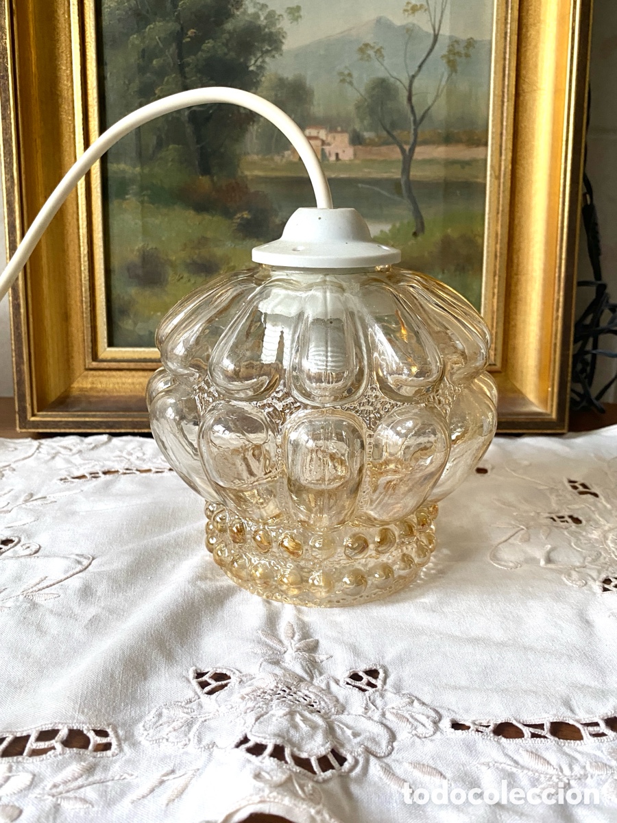 Vintage: L&aacute;mpara vintage de Cristal en relieve - Foto 1