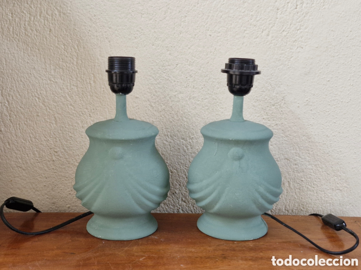 Vintage: PAREJA DE L&Aacute;MPARAS DE SOBREMESA. DE CER&Aacute;MICA. CON INSTALACI&Oacute;N EL&Eacute;CTRICA PERFECTO ESTADO
