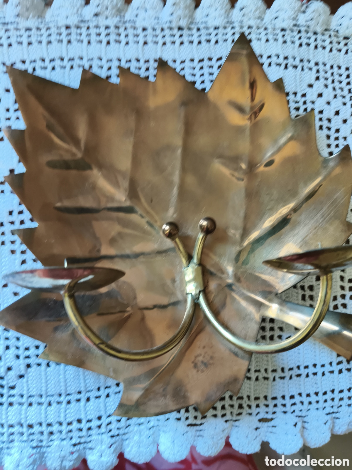 Vintage: APLIQUE DE PARED N&Oacute;RDICO PORTA VELA FORMA DE HOJA DE ARBOL DECOR. MID CENTURY RETRO A&Ntilde;OS 70