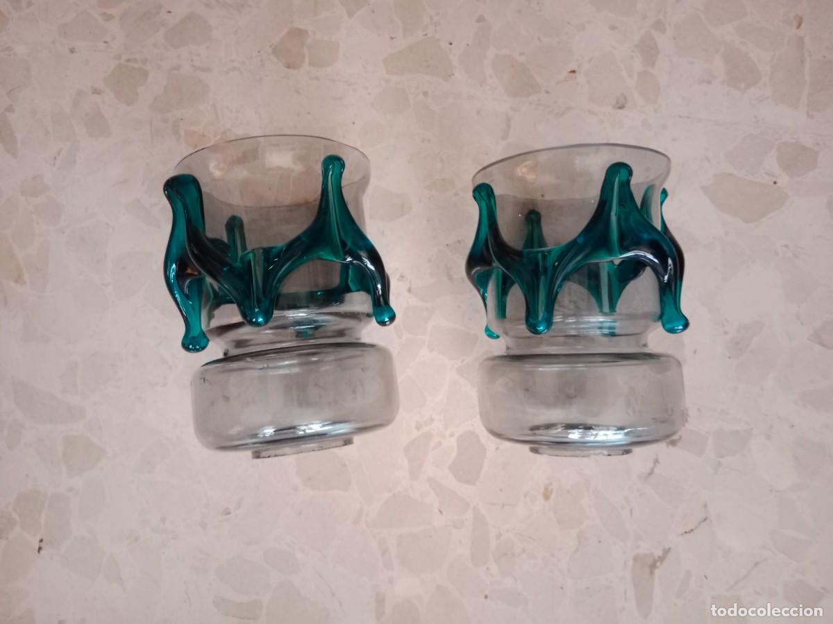 Vintage: 2 ANTIGUOS FAROLES DE LAMPARA O APLIQUE VINTAGE - CRISTAL DE MURANO
