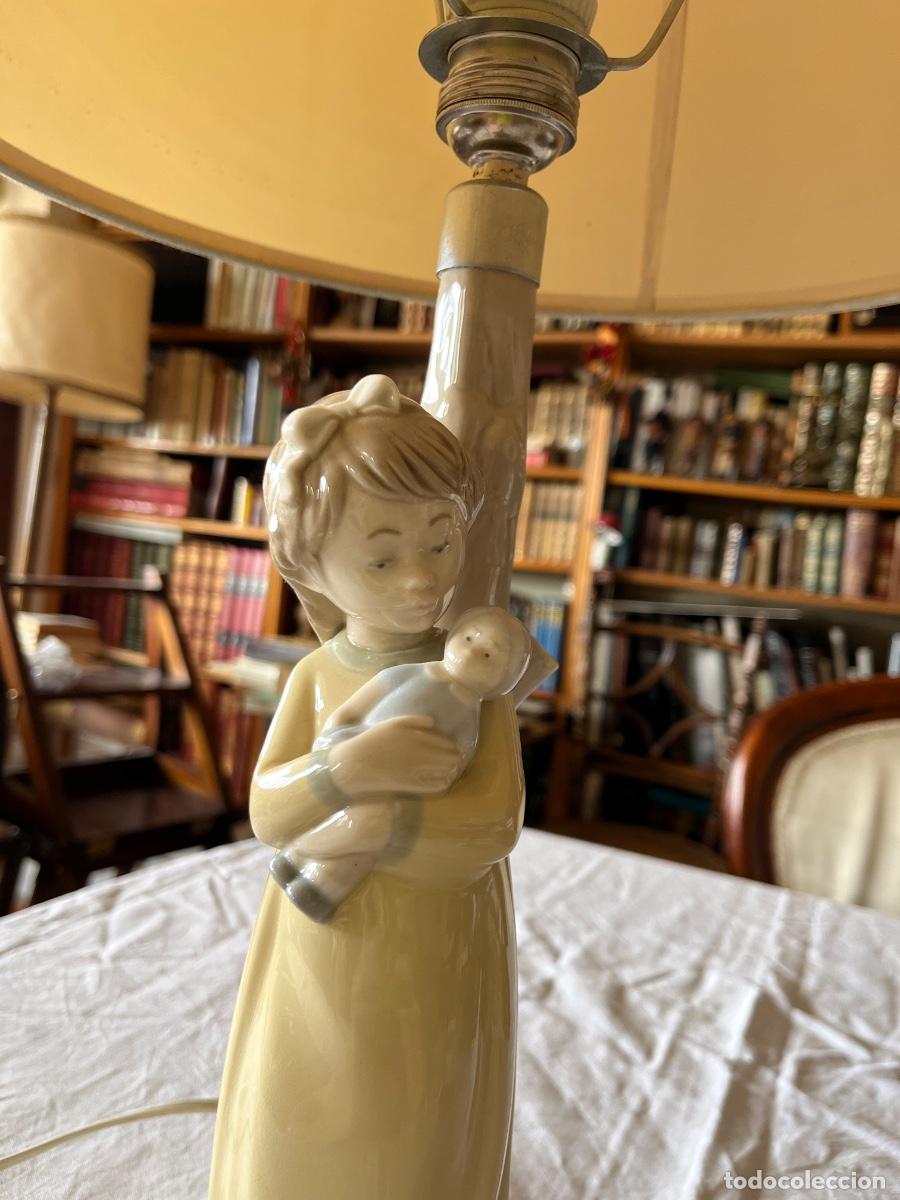 Vintage: L&aacute;mpara de mesa de Lladr&oacute; con ni&ntilde;a -funciona - Foto 6