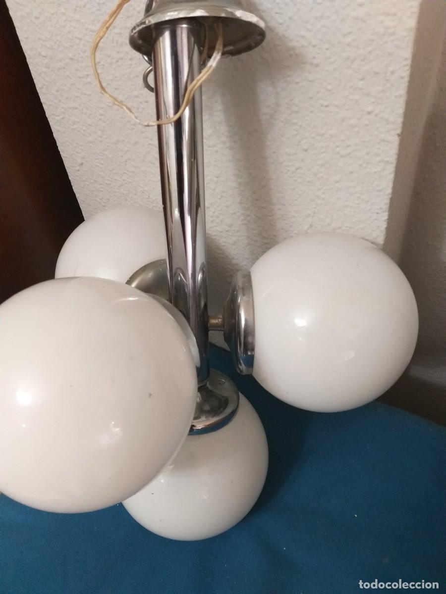 Vintage: L&aacute;mpara Techo 4 Globos A&ntilde;os 60 - Foto 2
