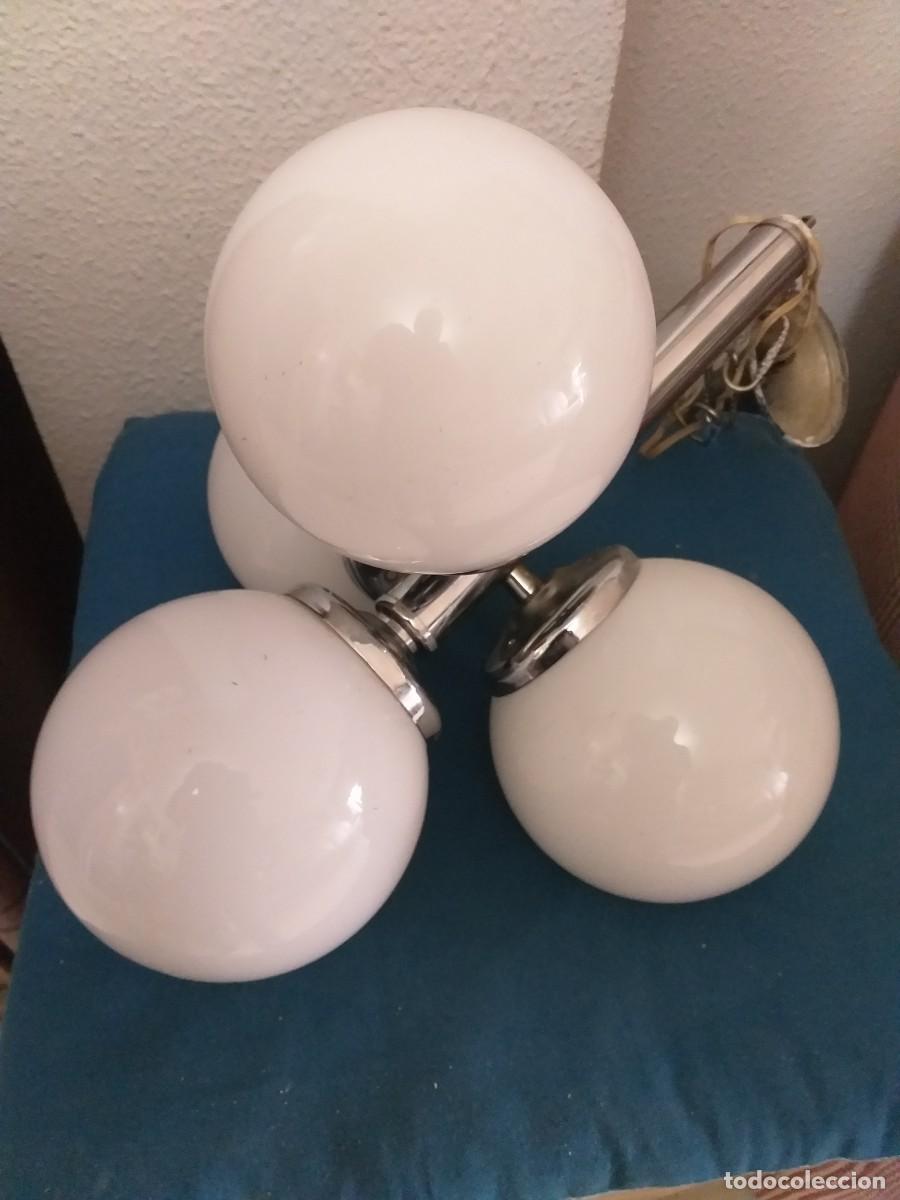 Vintage: L&aacute;mpara Techo 4 Globos A&ntilde;os 60 - Foto 4